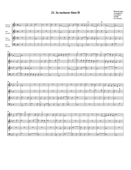 21. In meinem Sinn II (arrangement for 4 recorders) (arr. Gil Garty)