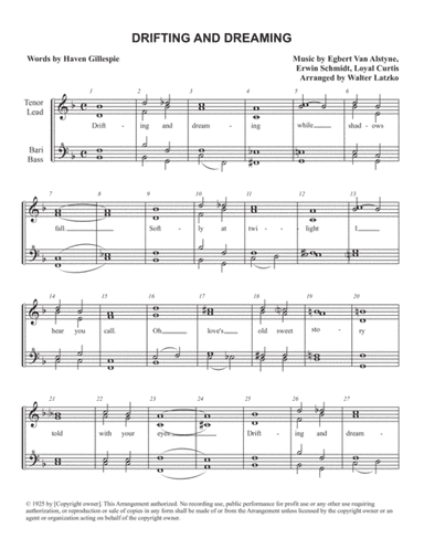 Drifting And Dreaming (sweet Paradise) (arr. Walter Latzko)