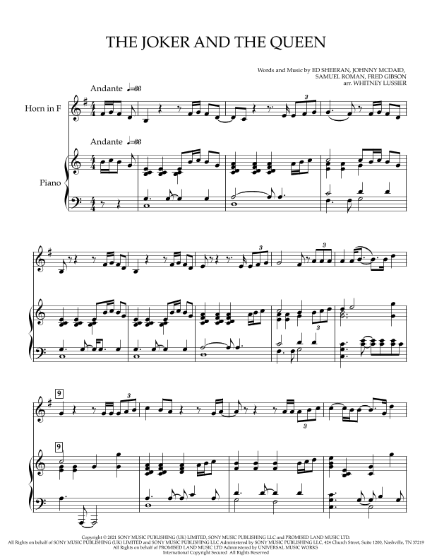 The Joker And The Queen (arr. Whitney Lussier)