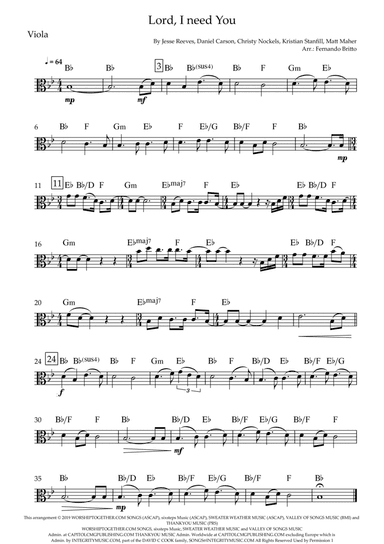 Lord, I Need You (arr. Fernando Britto)