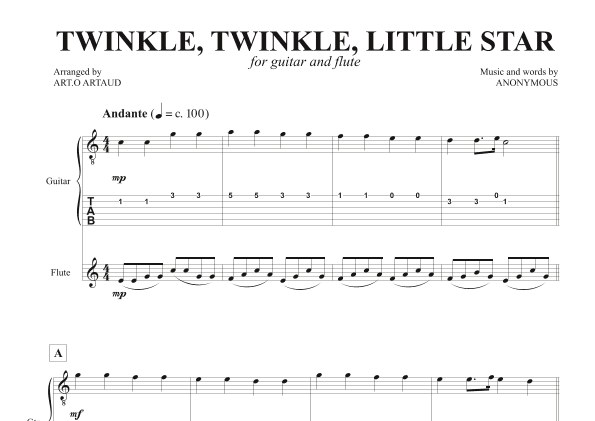 Twinkle Twinkle Little Star (arr. Art.o Artaud)
