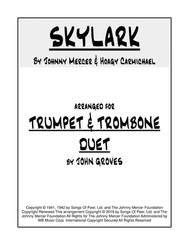Skylark (arr. John Groves)