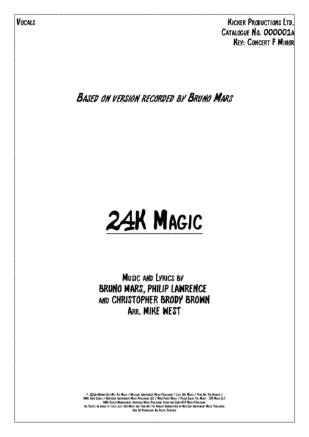 24k Magic (arr. Mike West)