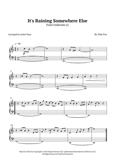 It's Raining Somewhere Else (arr. André Nusa)