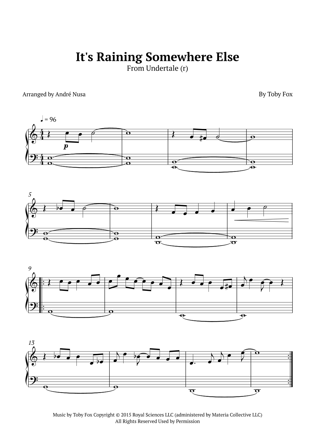 It's Raining Somewhere Else (arr. André Nusa)