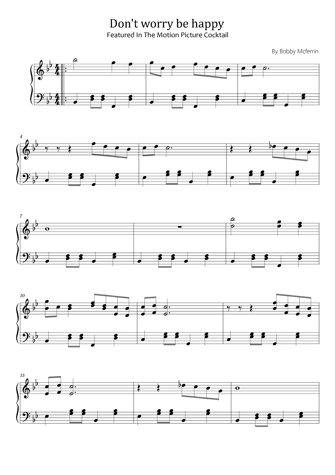 Don't Worry, Be Happy (arr. poon)