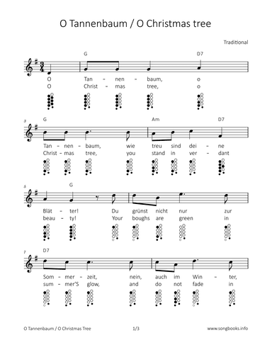 O Tannenbaum / O Christmas tree (arr. songbooks.info)