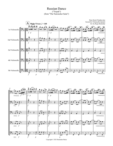 Russian Dance ("Trepak") (from "The Nutcracker Suite") (F) (Violoncello Quintet) (arr. Regis Bookshar)