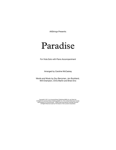 Paradise (arr. Caroline McCaskey)
