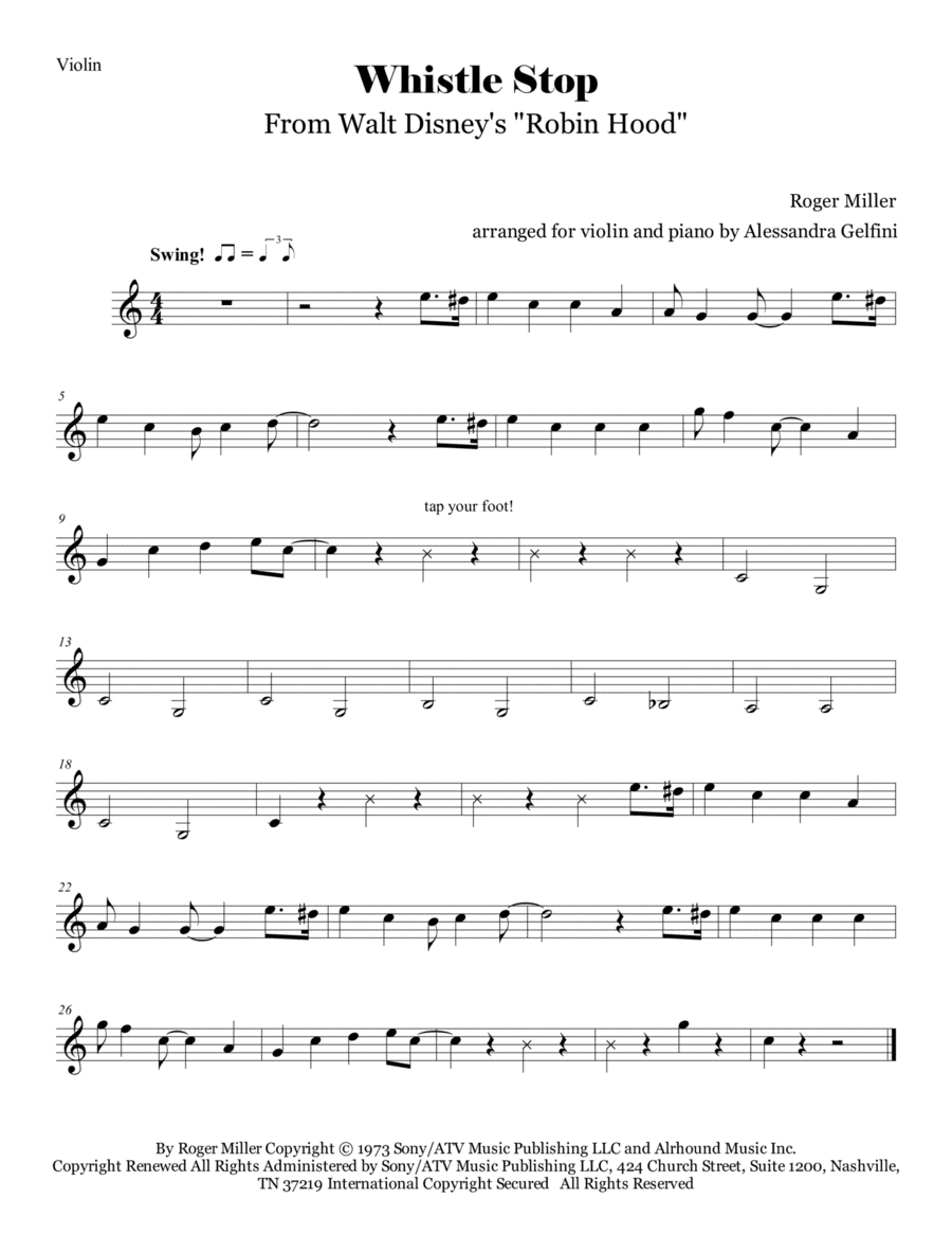 Whistle Stop (arr. Alessandra Gelfini)