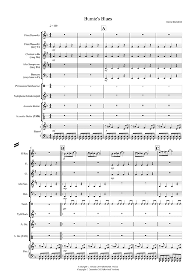 Burnie's Blues for Classroom Ensemble