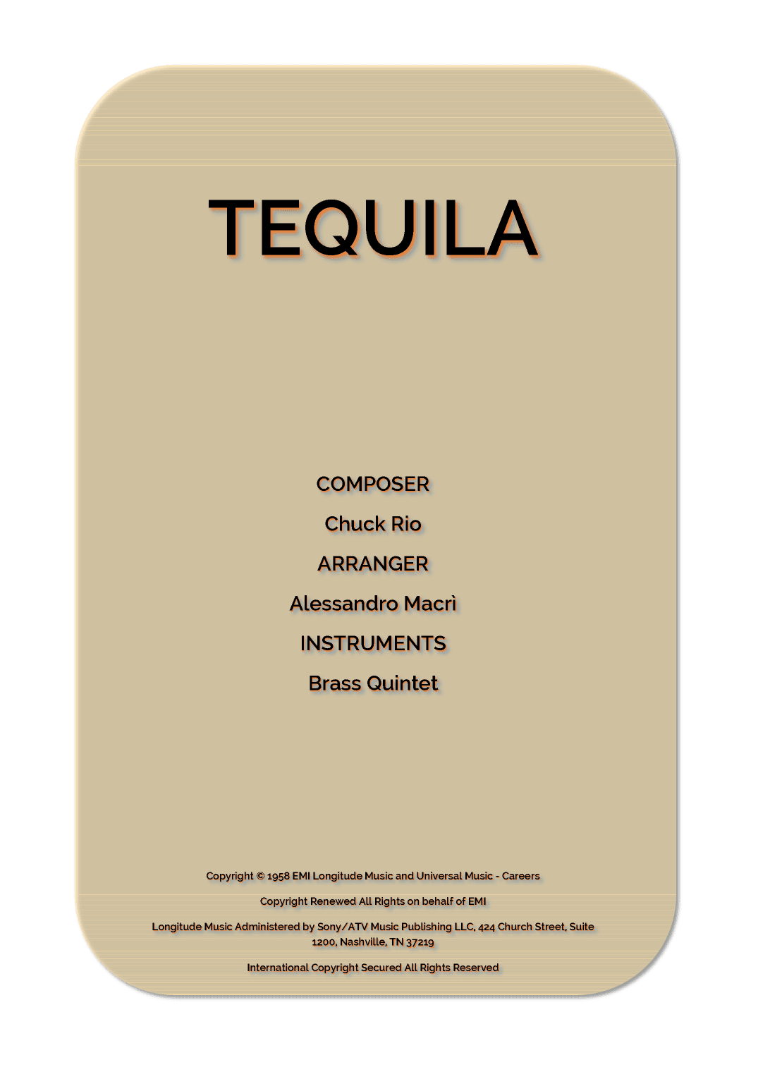 Tequila (arr. Alessandro Macrì)
