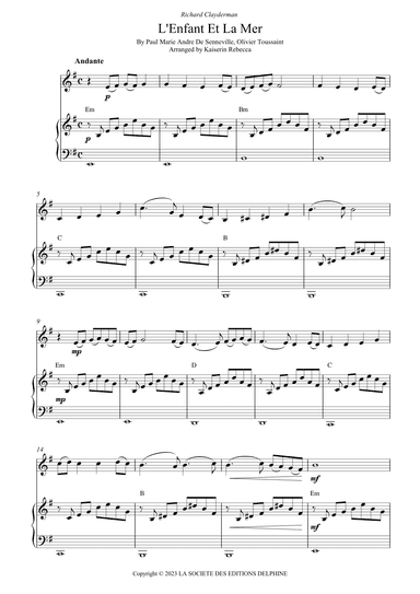 L'enfant Et La Mer (arr. Kaiserin Rebecca)