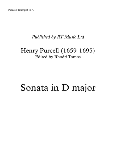 Purcell Sonata in D major - solo parts (arr. Rhodri Tomos)