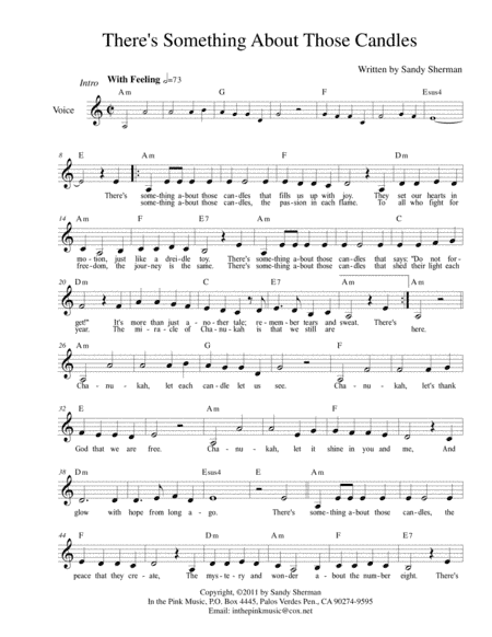 There's Something About Those Candles - solo A minor