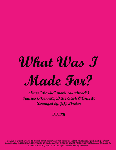 What Was I Made For? (arr. Jeff Tincher)