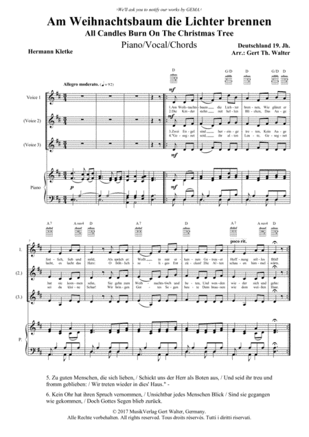 All Candles Burn On The Christmas Tree (arr. Gert Th. Walter)