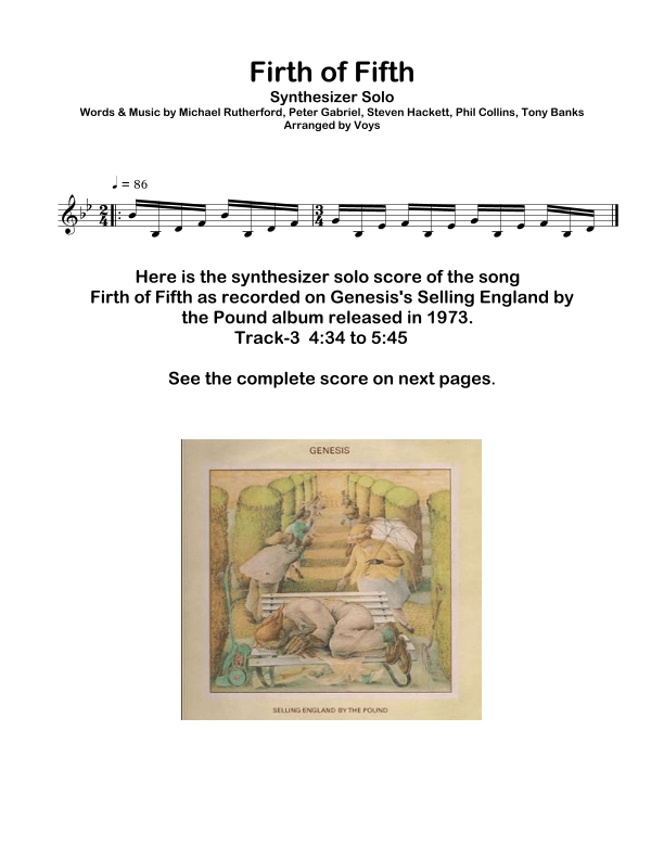 Firth Of Fifth (arr. Voys)