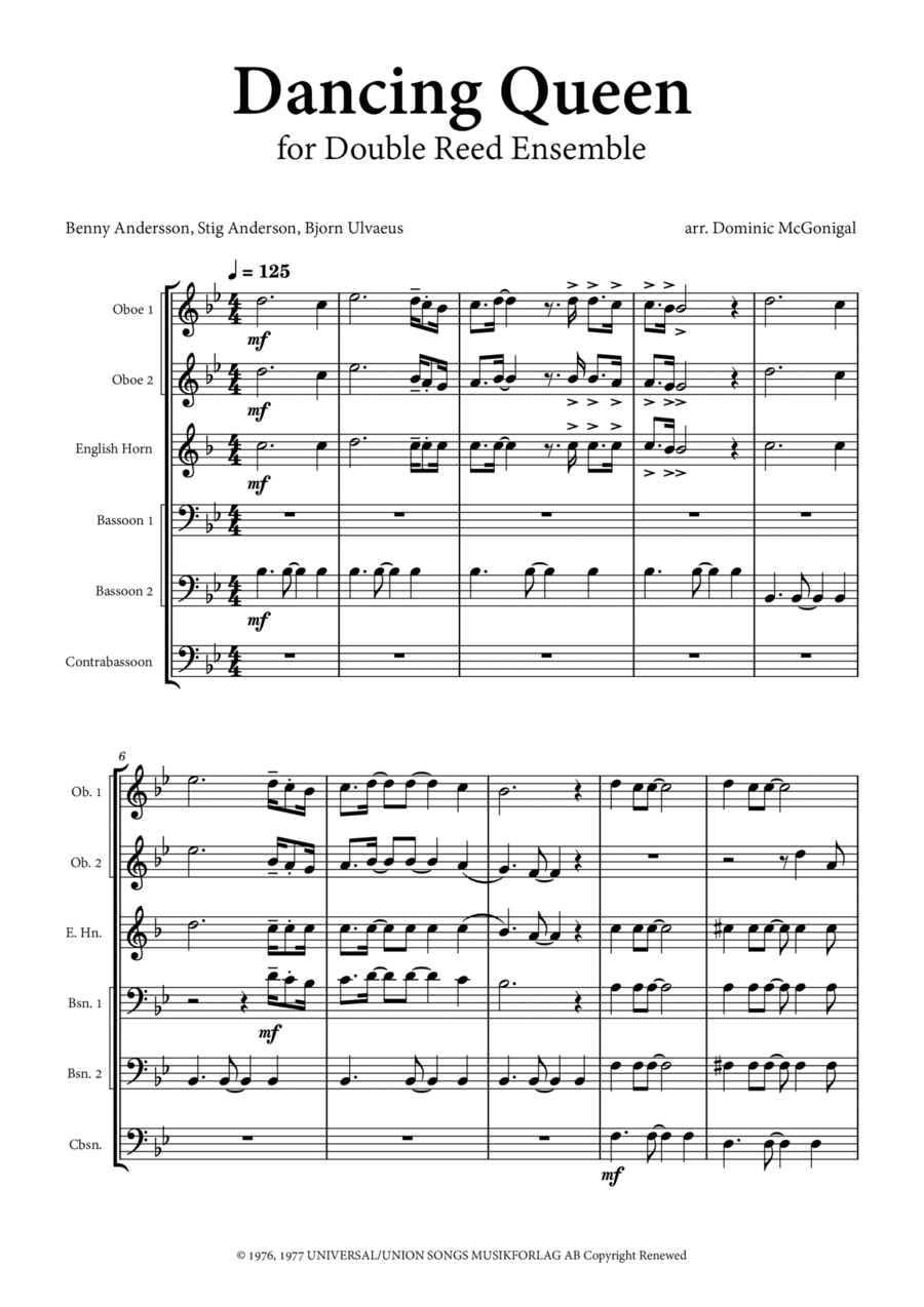 Dancing Queen (arr. Dominic McGonigal)