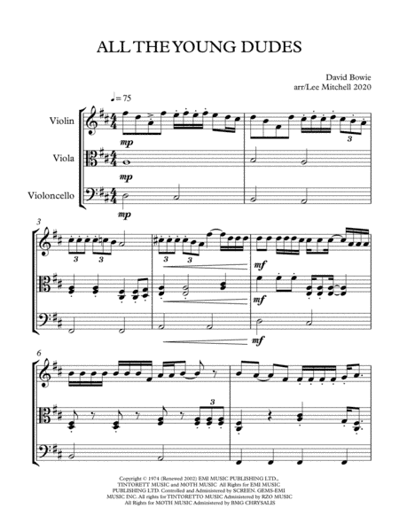 All The Young Dudes (arr. Lee Mitchell)