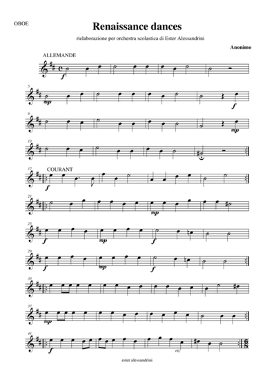 Renaissance dances (only oboe) (arr. Ester Alessandrini)