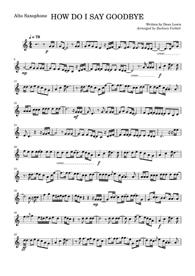 How Do I Say Goodbye (arr. Zachary Corbett)