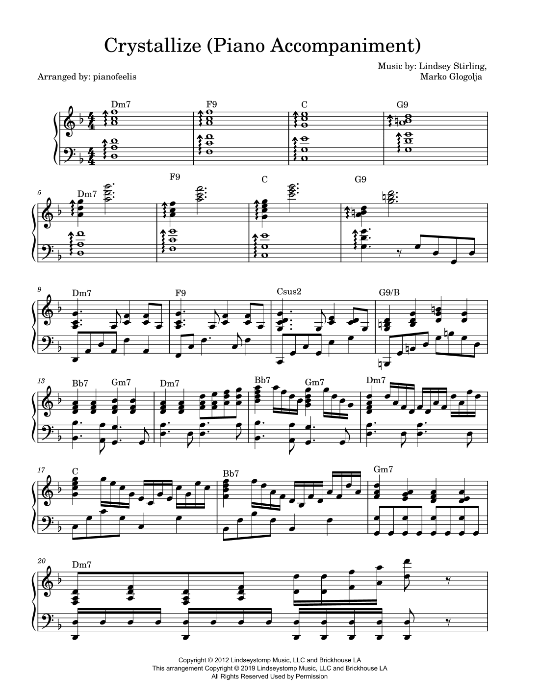 Crystallize (arr. pianofeelis)