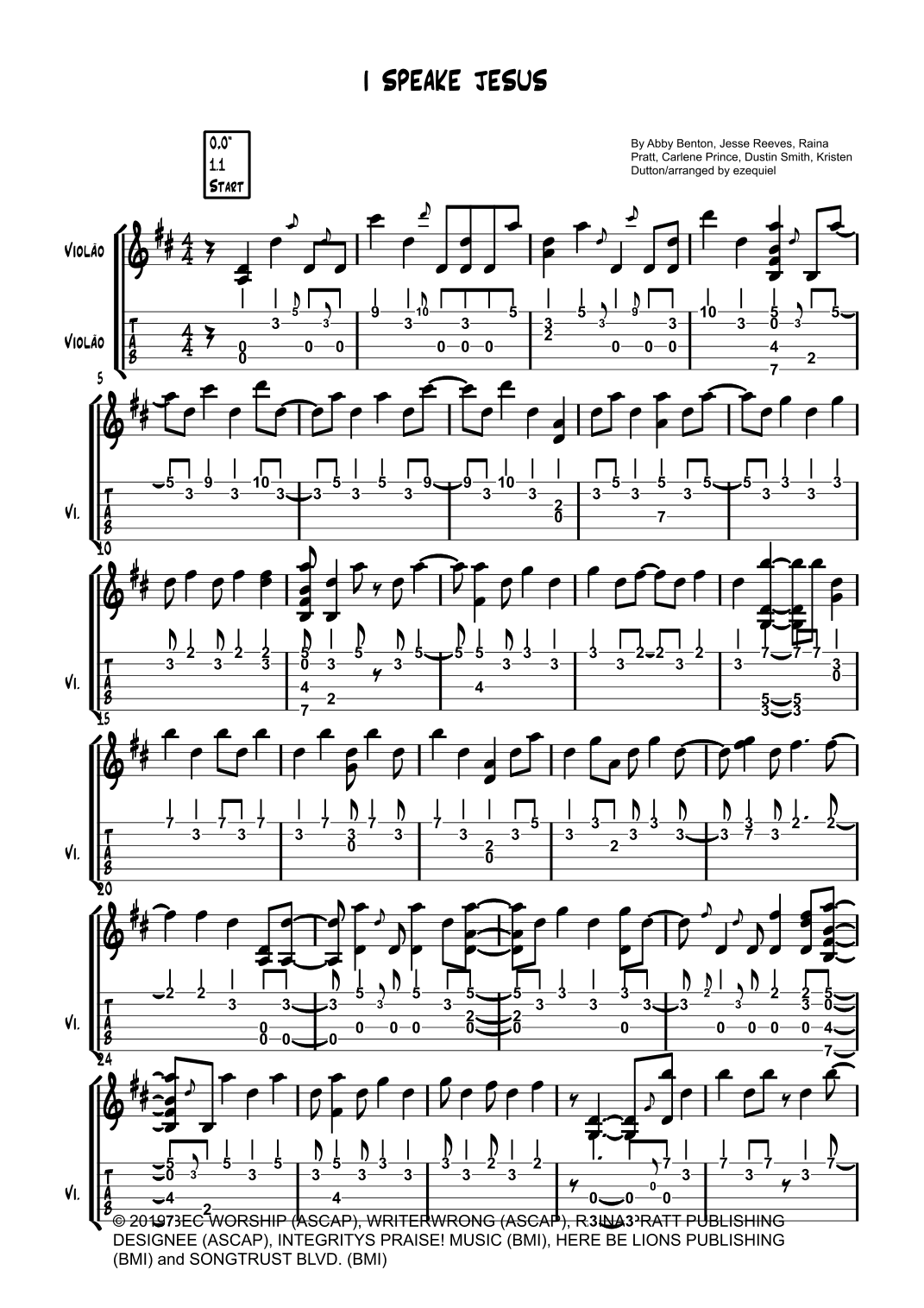 I Speak Jesus (arr. by Ezequiel zeferino edição)