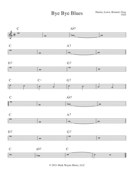 Bye Bye Blues (arr. Mark W. Huxhold)