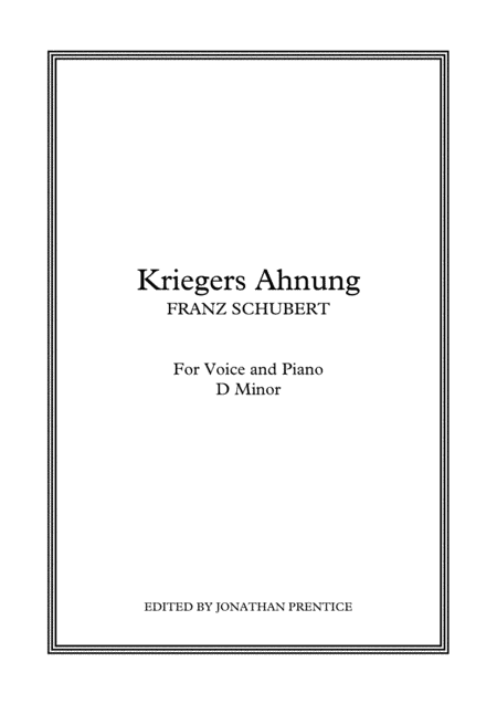 Kriegers Ahnung (D Minor) (arr. Jonathan Prentice)