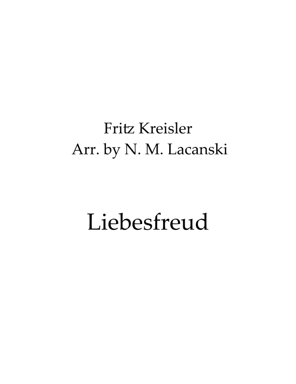 Liebesfreud (arr. Nick M Lacanski)