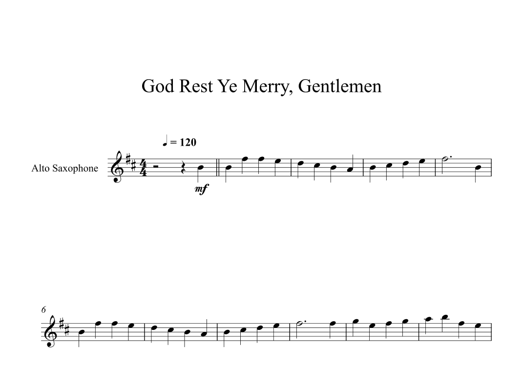 God Rest Ye Merry, Gentlemen (Alto Sax) (arr. Digital Book Music)
