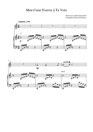 Mon Cœur S'ouvre à Ta Voix (arr. Kaiserin Rebecca)