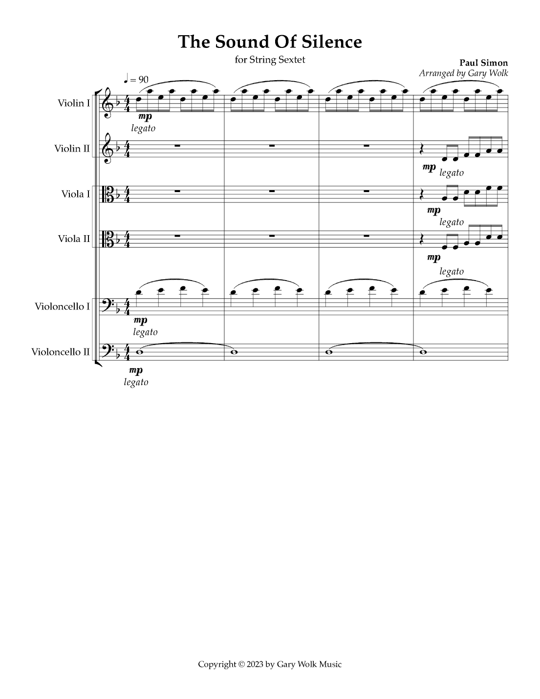 The Sound Of Silence (arr. Gary Wolk)
