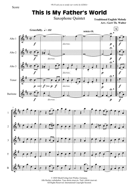 This Is My Father's World (arr. Gert Th. Walter)
