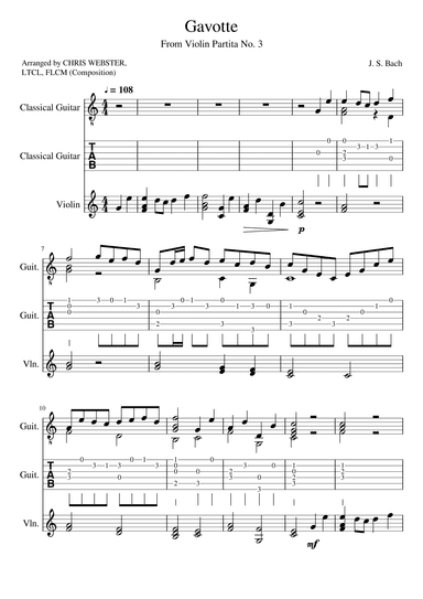 Gavotte from Violin Partita No. 3 (arr. Chris Webster)