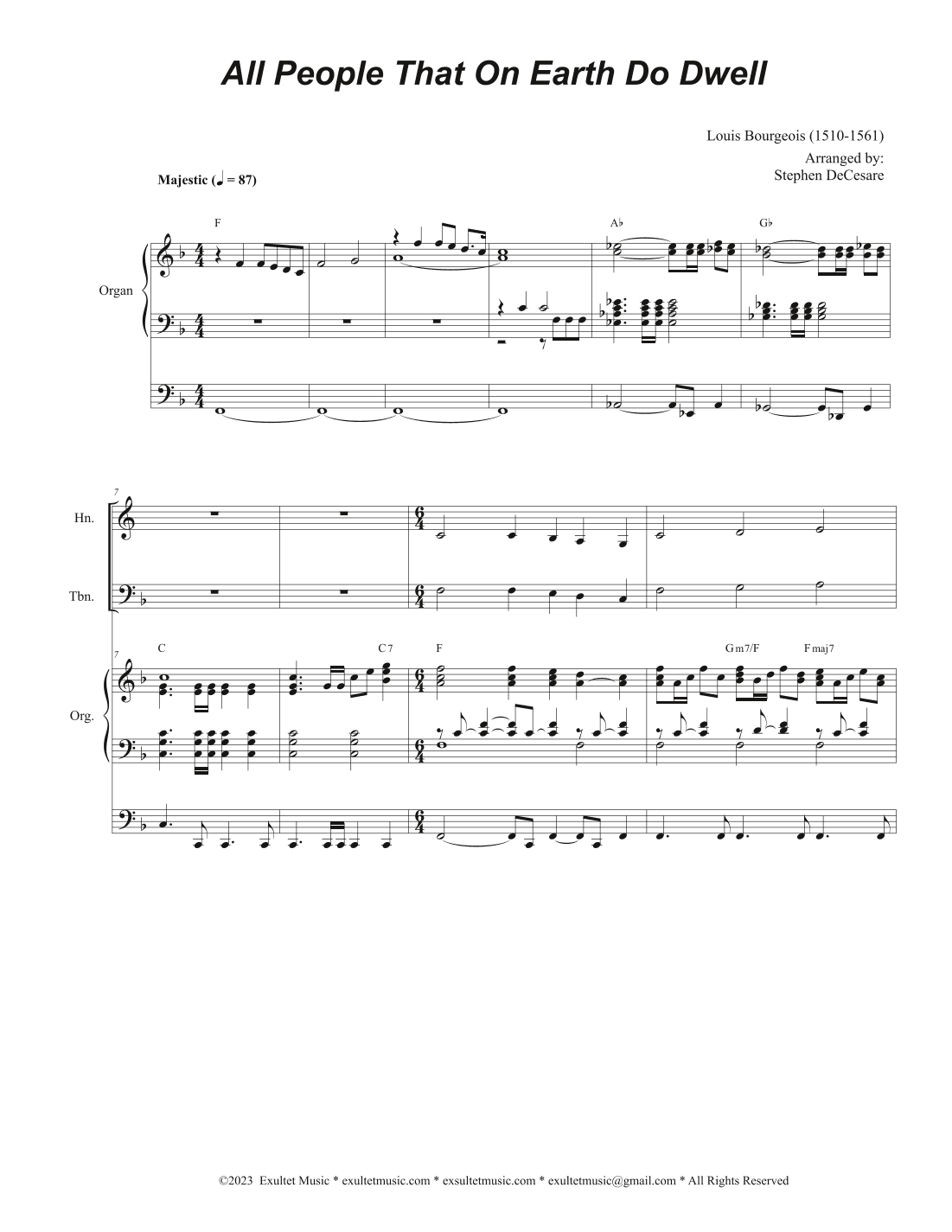 All People That On Earth Do Dwell (Brass Quartet and Organ) (arr. Stephen DeCesare)
