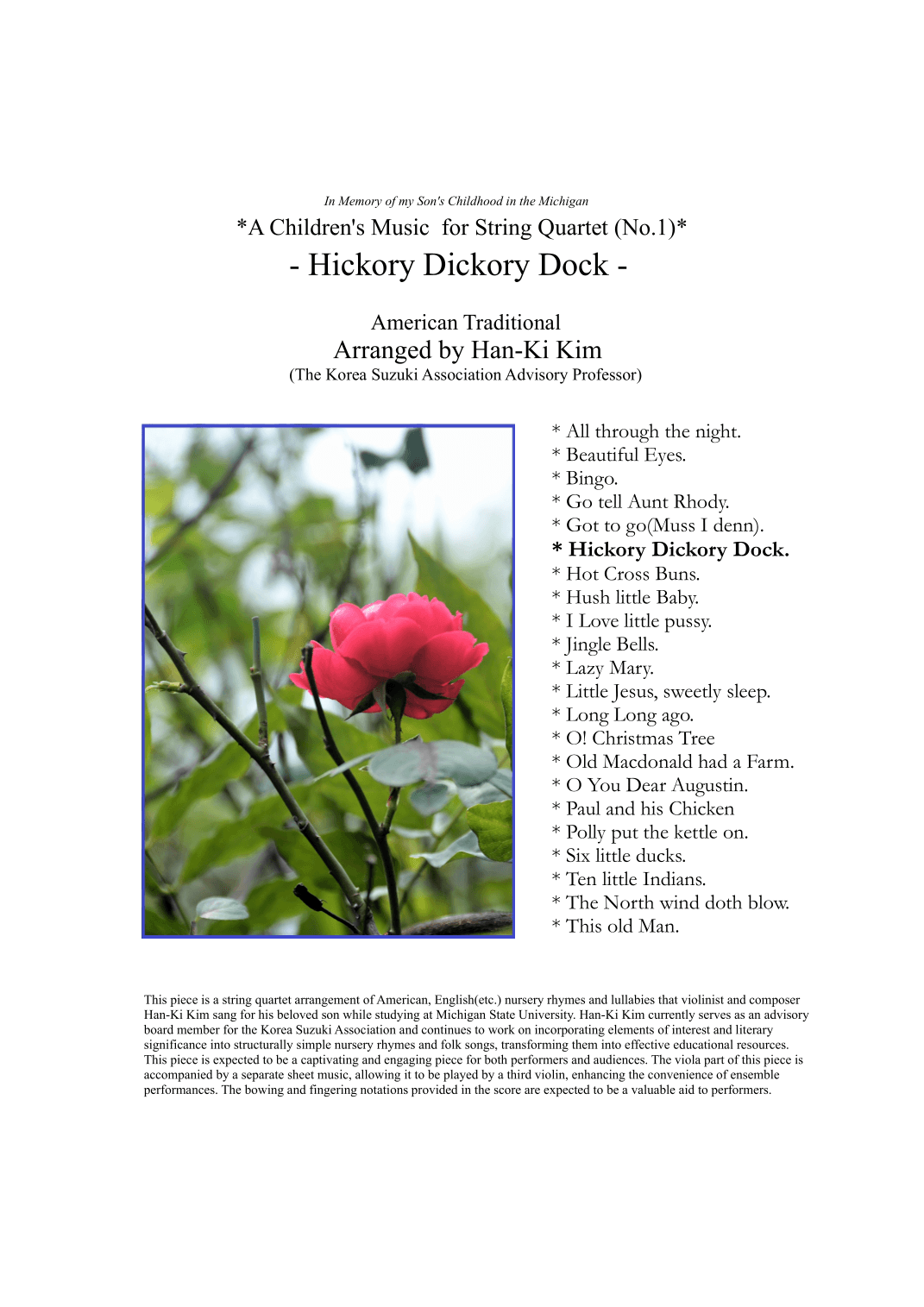 Hickory Dickory Dock (For String Quartet) (arr. Han-Ki Kim)