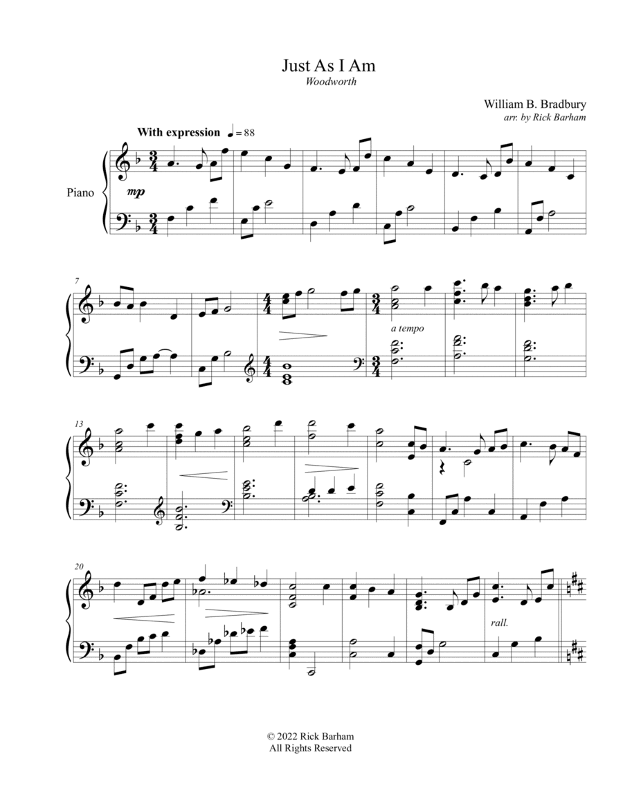 Just As I Am (arr. Rick Barham)