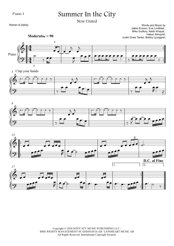 Summer In The City (arr. Warren & Debby)