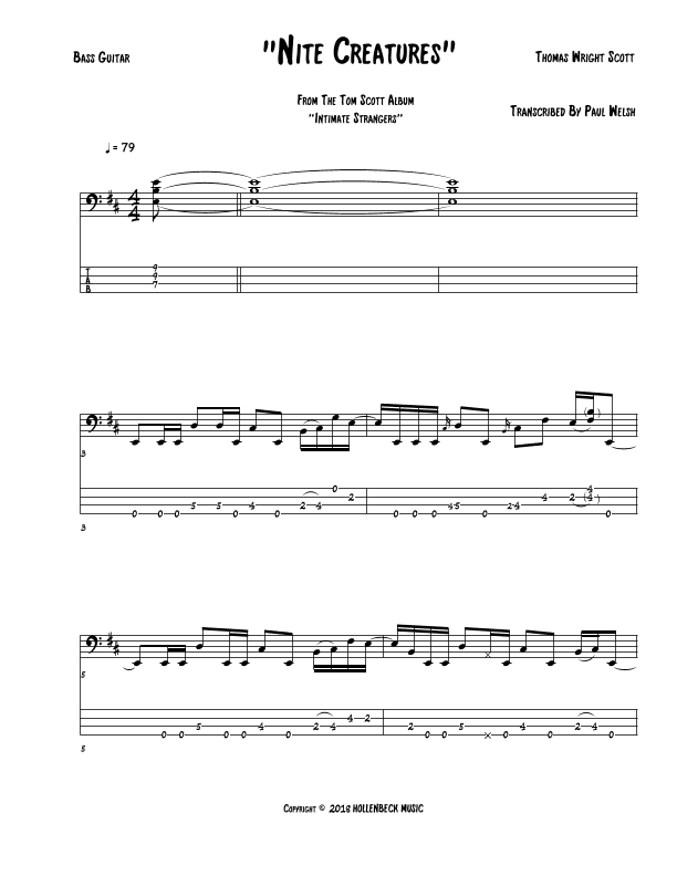Night Creatures (arr. P Welsh)