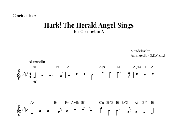 Hark! The Herald Angel Sings (arr. G.D.V.S.L.J)