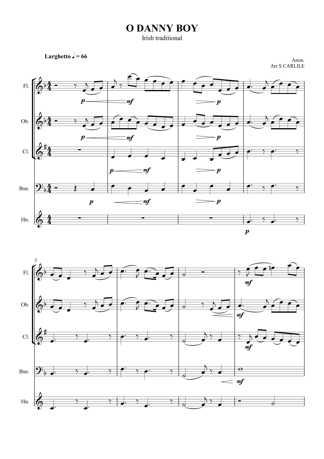 O Danny Boy (arr. SCMusic)