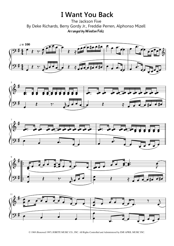 I Want You Back (arr. Winston Feliz)