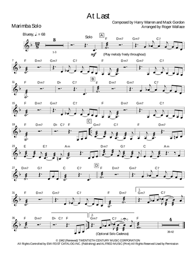 At Last (arr. Roger Wallace)