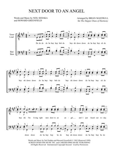 Next Door To An Angel (arr. Mastrull Charts)