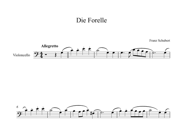 Die Forelle - Franz Schubert (Cello) (arr. Digital Book Music)