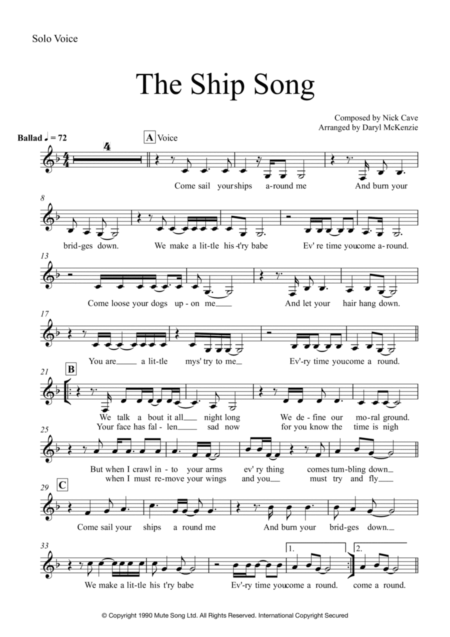 The Ship Song (arr. Daryl McKenzie)