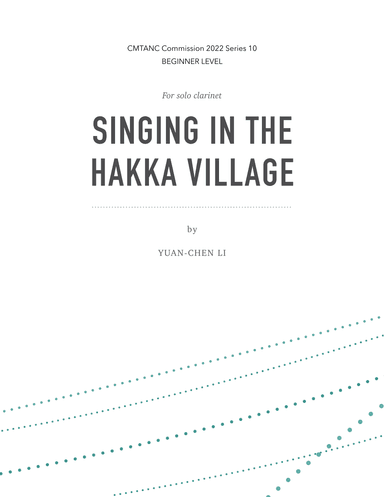 Singing in the Hakka Village for solo clarinet
