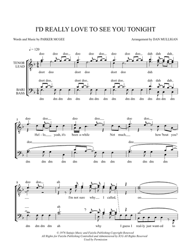 I'd Really Love To See You Tonight (arr. Dan Mulligan)